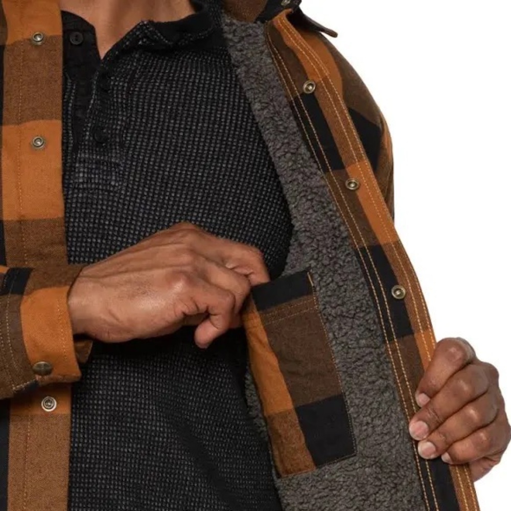 Carhartt Men's Relaxed Fit Heavyweight Flannel Sherpa-Lined Shirt Jacket